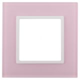 Рамка на 1 пост, стекло, Эра Elegance, розовый+бел, 14-5101-30 Б0034484 ЭРА