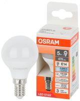 Лампа светодиодная LED Star Шарообразная 5Вт (замена 40Вт), 470Лм, 2700К, цоколь E14 OSRAM 4058075695894 LEDVANCE