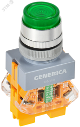 Кнопка D7-11D d=22мм 1з+1р с подсв. зеленая GENERICA BBT50-11D-3-12-K06-G IEK