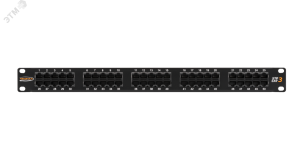 Панель 19' 1U телефонная 50 портов Кат.3 RJ45/8P6C черная ЭКО14155 NIKOMAX