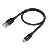 Кабель Micro USB, 0.5 м., AL черный нейлон, быстрая зарядка 1000699104 Greenconnect