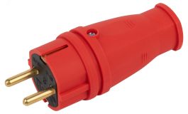 Вилка VX10-R-IP44 каучуковая c заземлением 16А IP44 прямая красная Б0055415 ЭРА