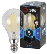 Лампа светодиодная филаментная F-LED P45-5W-840-E14 (филамент, шар, 5Вт, нейтр, E14 (25/50/3000) Б0019007 ЭРА