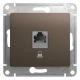 GLOSSA Розетка компьютерная RJ45 категория 5E шоколад в рамку GSL000881K Systeme Electric