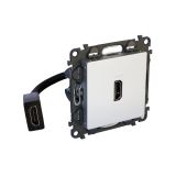 Valena LIFE. Розетка HDMI с предварительно подключенным разьемом. С лицевой панелью. Цвет Алюминий 753375 Legrand