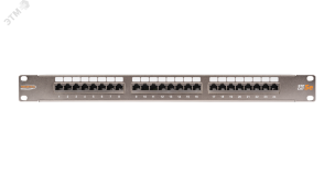 Панель 19, 1U, 24 порта, Кат.5e, RJ45/8P8C, экран., металлик ЭКО14149 NIKOMAX