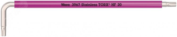 Ключ Г-образный с функцией фиксации крепежа 3967 SXL HF TORX Multicolour удлиненный нержавеющая сталь TX 20 x 137 мм WE-022684 Wera