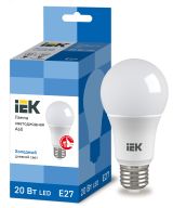 Лампа светодиодная A60 груша 20Вт 230В 6500К E27 IEK LLE-A60-20-230-65-E27 IEK