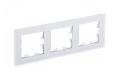 Рамка трехпостовая ATLASDESIGN NATURE, МАТОВОЕ СТЕКЛО БЕЛЫЙ ATN330103 Systeme Electric