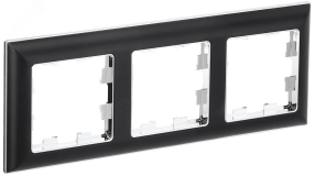 BRITE Рамка 3 поста РУ-3-Бр хром/черный IEK BR-M32-12-2-K23 IEK