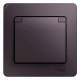 GLOSSA розетка с заземлением со шторками с крышкой в сборе IP20 сиреневый туман GSL001446 Systeme Electric