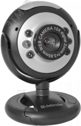 Веб-камера C-110 0.3 МП, подсветка, кнопка фото 63110 Defender
