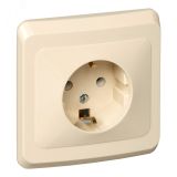 ЭТЮД Розетка скрытая с заземлением без шторок бежевая PC16-003K Systeme Electric