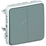 Plexo Переключатель двухклавишный IP55 серый 069525 Legrand