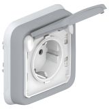 Plexo Розетка с заземлением IP55 серая 069833 Legrand