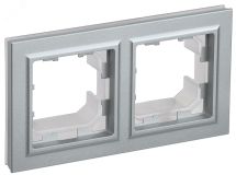 BRITE Рамка 2 поста IP44 РУ-2-БрА-44 алюминий BR-M22-44-K47 IEK