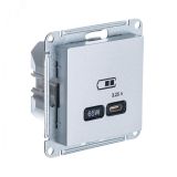 ATLASDESIGN USB РОЗЕТКА тип-C 65W высокоскор.заряд. QC, PD, механизм, АЛЮМИНИЙ ATN000327 Systeme Electric