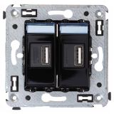 Avanti USB зарядное устройство в стену, ''Черный квадрат'' 4402543 DKC