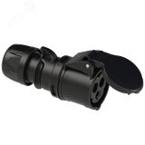 Розетка кабельная 32A/230V/1P+N+E/IP44, черная 00-00002647 PCE