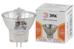 Лампа галогенная GU4-MR11-50W-220V-30 CL (галоге нсофит 50Вт нейтр GU4) (10/300/12000) Б0044095 ЭРА