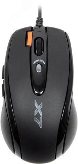 Мышь проводная X-718BK, оптическая, USB, 3000dpi, 6 кнопок, черный 94398 A4Tech