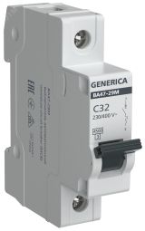 Автоматический выключатель ВА47-29М 1P 32А 4,5кА C GENERICA MVA21-1-032-C-G IEK