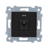 Мария  Механизм розетки низковольтной телефонной скрытой установки РТ1-456 Антрацит 110036 Кунцево-Электро