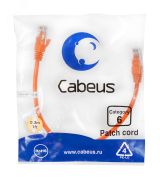Патч-корд U/UTP, категория 6, 2xRJ45/8p8c, неэкранированный, оранжевый, PVC, 0.3м 8696c Cabeus
