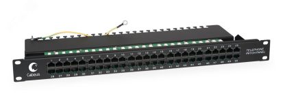 Патч-панель IDC 19' (1U), 50 портов RJ-45, Dual IDC (телефонная раскладка) 7003c Cabeus