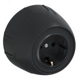 Розетка с заземлением  Rotondo, винтовые контакты, цвет черный 7700875 OneKeyElectro