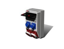 Устройство распределительное настенное пластик IP67 40A корпус 222х369х130 серый 00-00009829 AlpenBox