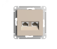 ATLASDESIGN РОЗЕТКА двойная компьютерная RJ45+RJ45, кат.5E, механизм, ПЕСОЧНЫЙ ATN001285 Systeme Electric