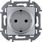 Розетка 2К+З немецкий стандарт 16 А 250 В~ INSPIRIA алюминий 673722 Daccord/Legrand