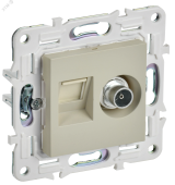 SKANDY Розетка двойная TV+RJ45 кат.5E SK-A14B бежевый IEK SK-AK20-1-K10 IEK