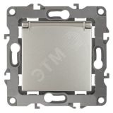 Розетка 2P+E Schuko со шторками с крышкой, 16A-250В, Эра12, перламутр, 12-2103-15 Б0019330 ЭРА