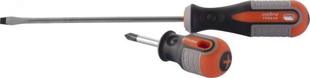 Отвертка стержневая шлицевая ROUND GRIP, SL6x38 мм 055130 Ombra