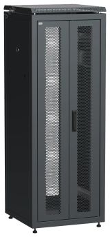 Шкаф напольный сетевой 19' LINEA N 33U 600х600мм передняя распашная перфорированная дверь задняя перфорированная черный LN05-33U66-2PP ITK
