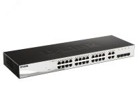 Коммутатор управляемый L2 24 порта 10/100/1000 Мб/с, 4хSFP 123020 D-Link