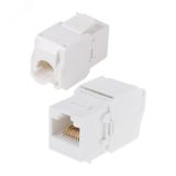 Модуль Keystone Jack RJ-45(8P8C) UTP неэкраниров кат 6 180 градус самозажим бел, 05-1052 REXANT