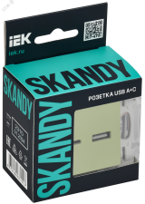 SKANDY Розетка USB A+C 3,1А SK-R14G мятный IEK SK-U22-D31-K06 IEK