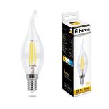 Лампа светодиодная LED 5вт Е14 теплый свеча на ветру FILAMENT 25575 FERON