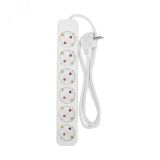 Удлинитель STANDARD 6 гнезд, 1,5 м, 3х1,0 мм2, с/з, белый 13-4043 REXANT