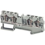 Клеммник пружинный проходной 4мм.кв 4 точки подключения серый NSYTRR44 Schneider Electric