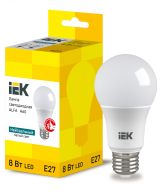 Лампа LED ALFA A60 груша 8Вт 230В 4000К E27 (6шт) IEK LLA-A60-8-230-40-E27-6 IEK