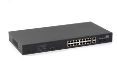 Коммутатор неуправляемый SKAT 16 портов PoE+, Uplink 2:RJ45.SFP, 300 Вт 4076 Бастион