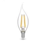 Лампа светодиодная филаментная LED 5.5 Вт 510 лм 2700К AC180-240В E14 свеча теплая (промоупаковка 3 лампы) Basic Gauss 1041116T GAUSS