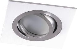 Светильник ИВО-50w G5.3 поворотный квадратный белый-хром 32637 FERON