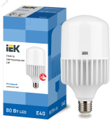 Лампа светодиодная HP 80Вт 230В 6500К E40 IEK LLE-HP-80-230-65-E40 IEK