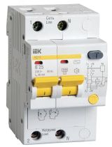 Выключатель автоматический дифференциальный АД12 2Р B25 30мА MAD10-2-025-B-030 IEK