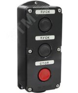ПКЕ 212-3 У3, 10А, 660В, 3 элемента, чёрный и красный цилиндр, накладной, IP40, пост управления  (ЭТ) ET519070 Электротехник